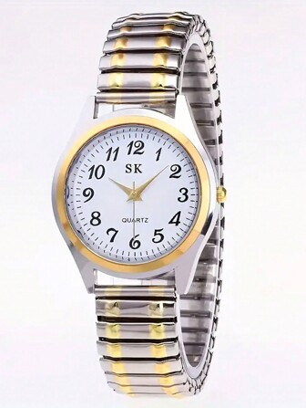 Elegant Vintage Quartz Watch With Elastic Band, Suitable For Girls - Classic Casual Fashion Pointer Watch With Hands - Timeless Style, Comfortable To Wear