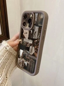 1pc Book Illustration Pattern Protective Camera Hole Anti-Shock Phone Case Compatible With Iphone 11 Pro Max/12 Pro Max/13 Pro Max/14 Pro Max/15 Pro Max/IPhone 16 Plus/IPhone 16 Pro Max, Samsung, Redmi, OPPO/Realme, VIVO, Infinix, Honor, One Plus