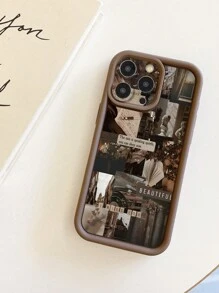 1pc Book Illustration Pattern Protective Camera Hole Anti-Shock Phone Case Compatible With Iphone 11 Pro Max/12 Pro Max/13 Pro Max/14 Pro Max/15 Pro Max/IPhone 16 Plus/IPhone 16 Pro Max, Samsung, Redmi, OPPO/Realme, VIVO, Infinix, Honor, One Plus