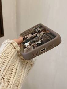 1pc Book Illustration Pattern Protective Camera Hole Anti-Shock Phone Case Compatible With Iphone 11 Pro Max/12 Pro Max/13 Pro Max/14 Pro Max/15 Pro Max/IPhone 16 Plus/IPhone 16 Pro Max, Samsung, Redmi, OPPO/Realme, VIVO, Infinix, Honor, One Plus