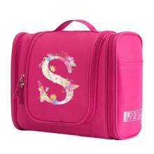 Geantă de toaletă, geantă de machiaj, geantă de călătorie impermeabilă pentru femei, geantă de depozitare de mare capacitate, geantă cosmetică cu imprimeu floral roz, cârlig, geantă de toaletă, geantă de mână, genți de toaletă, esențiale de călătorie de vară, pentru vacanță la plajă, rechizite școlare, esențiale pentru cămin, înapoi la școală, rechizite școlare