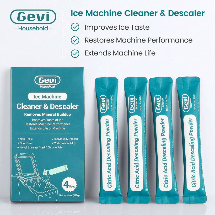 Gevi Ice Maker Cleaner & Descaler 4 Organic Citric Acid Descaling