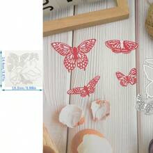 1入組金屬蝴蝶裝飾品，適用於卡片製作，各種尺寸的模切模具