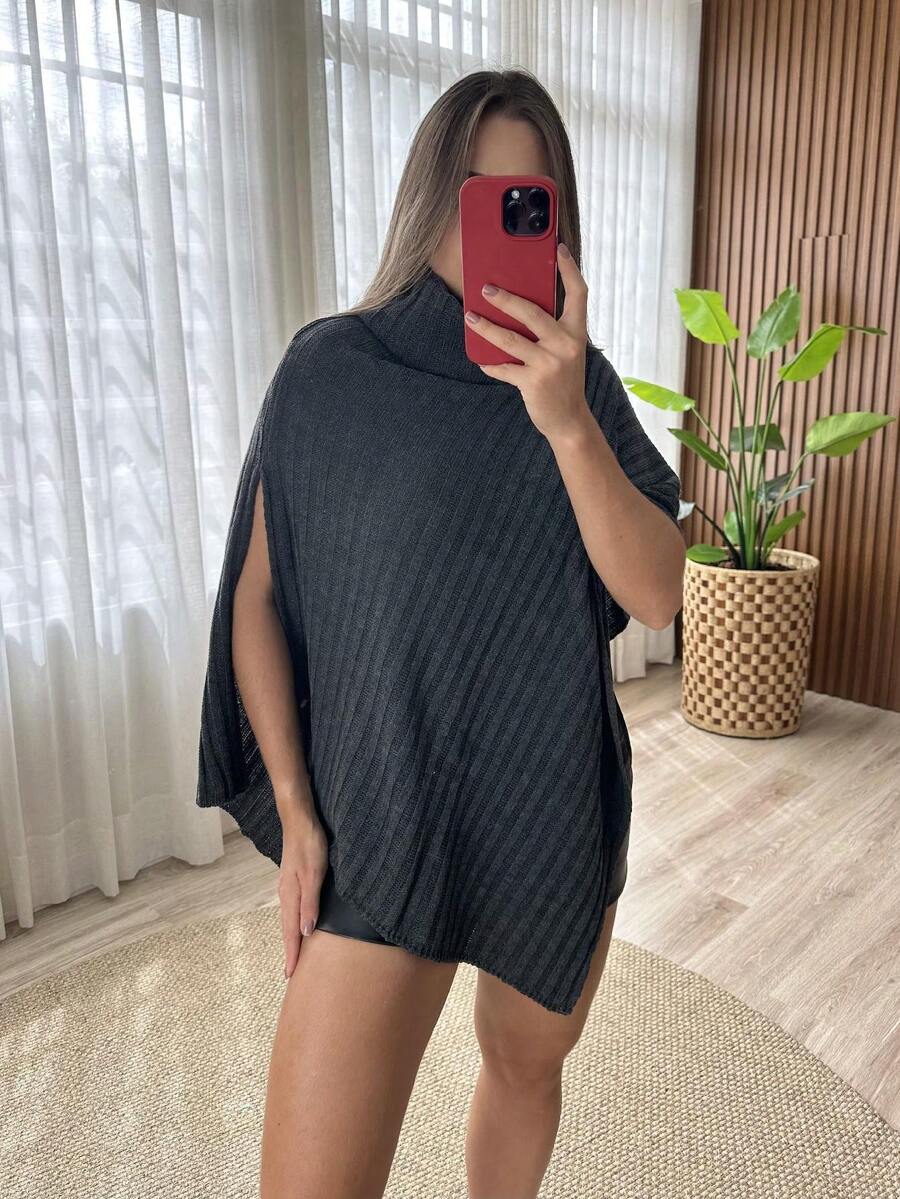 Women Sweater Vests - 深灰色 - 查看 1