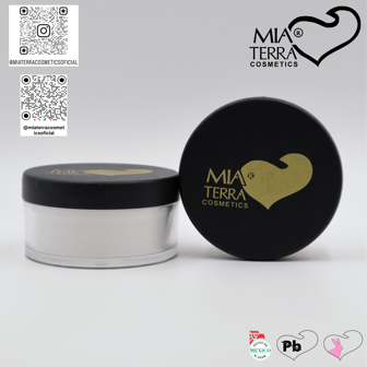 MIA TERRA COSMETICS - Polvo de fijación y control de brillo para el rostro, adicionado con fécula de arroz