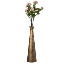 Uniquewise Brushed Metal Floor Vase Modern Decorative Straight Design Entryway Living Room - 金屬 - 查看 2