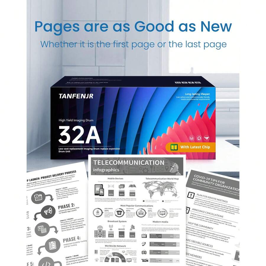 32A Drum Unit High Yield Replacement Compatible With 32A CF232A Imaging