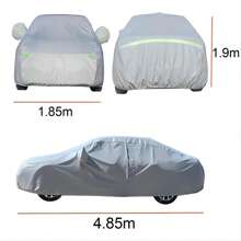 Funda Cubierta Auto 190T Grande 4.85m Anti-sol Polvo Viento Lluvia Con Reflectantes Para Automóvil, Suv - Plateado - Ver 5