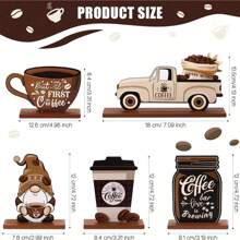 Bộ 5 đồ trang trí trang trí quầy cà phê trang trí để bàn trang trí quầy cà phê trang trí để bàn trang trí quầy cà phê trang trại biển hiệu bằng gỗ quà tặng tốt nhất - Nhiều màu - Xem 3