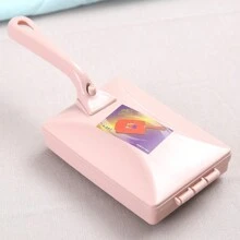 1pc Dual Wheel Household Carpet Cleaning Brush, Multifunctional Clothes Lint Remover, Bed & Sofa Hair Dirt Cleaner, Table Top & Desk Debris Cleaning Helper