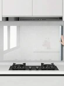 1pc Clear/Frosted Self-Adhesive Thick Wall Paper, Oil & Scratch Resistant Kitchen Protector Film, For Doors, Windows, Furniture, Walls, Countertops - Multicolor - View 4