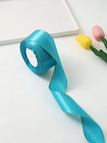 (1捲) DIY玫瑰花造型緞帶，適用於裝飾蛋糕、禮品、包裝、婚禮、派對、手工製作蝴蝶結，具金邊緣 - 1卷金邊 - 查看 26