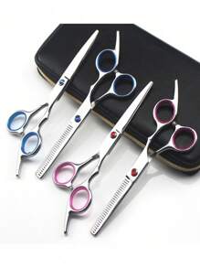 8件套6英寸专业美发剪刀套装，包含理发剪发梳、打薄梳、理发刀、不锈钢理发剪发工具，适用于理发师剪刀、美发工具、美发产品及配件，是理发店、美容院、返校季、旅行度假的必备品，也适用于打造光滑发型、吹风机、发胶、卷发产品、剪发等。套装包含理发剪、吹风机、卷发梳、美发设备、发型设计、理发、理发师、理发配件等。 - 彩色 - 查看 8