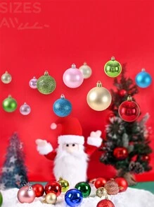 24入組聖誕樹球飾品-防墜聖誕樹掛飾球，適用於節慶婚禮派對裝飾(1.18英寸)，聖誕樹裝飾，聖誕裝飾