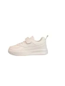 Ein Paar klassischer Unisex weißer Sneakers mit Klettverschluss Design, weiche Sohle, geeignet für Frühling und Herbst