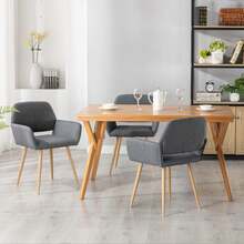 SPOWAY Silla de Comedor Moderna, Asientos Modernos de Ocio, Tela tapizada, Adecuado para Cocina, Comedor, Sala de Espera (Gris Oscuro, 2 Piezas) - Gris Oscuro - Ver 3