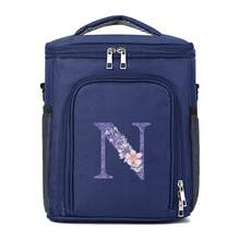 1入組大容量簡約鯉魚印刷袋，多功能便攜保溫袋，女士禮物，禮物圖案印刷保溫袋，最佳的大容量購物袋午餐袋，適用於女性、女友和家庭，最好的老師禮物，母親、媽媽、母親的禮物，適用於學校、購物、旅行、聚會及教室收納袋老師收納袋教室袋教室收納袋的銷售 - 藏蓝色 - 查看 25