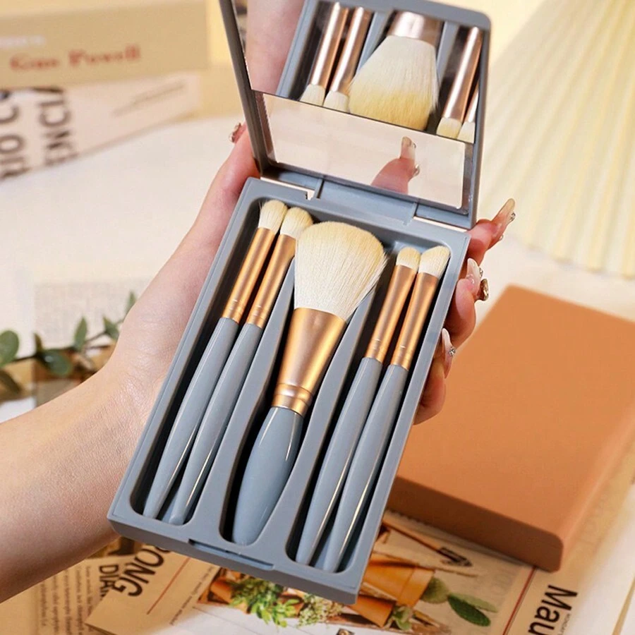 Set Of 5 Mini Makeup Brushes For Travel,Brush Set,Makeup Brush Kit,Make Up Brush Set,Make Up Set Complete,Makeup Brush Set,Complete Makeup Kit,Brush Kit,Brushes Makeup Set,Makeup Gift Set,Set - Baby Blue - View 1