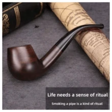 1pc Classic Old-Fashioned Sandalwood Tobacco Smoking Pipe - 1PC - View 3