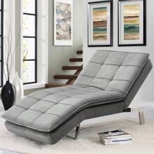 LIVINGANDHOME Living And Home Fabric Upholstered Chaise Lounge(39kg) - Grey - View 3