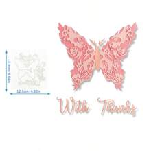 1入組金屬蝴蝶裝飾品，適用於卡片製作，各種尺寸的模切模具