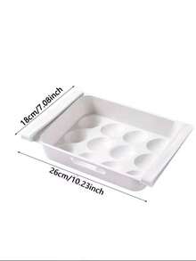 1pc RV Kitchen Hanging Organizer, Refrigerator Egg Fruit Storage Box Drawer Type Food Crisper Box Kitchen Accessories Refrigerator Organizer Shelf - White - View 2