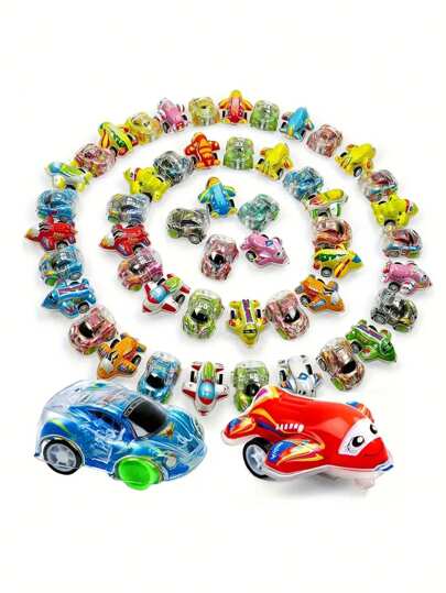 10/20/30 قطعة سيارات وطائرات صغيرة على شكل ديكور شفاف بألوان زاهية ، سيارات وطائرات بنظام دفع ذاتي للأولاد والبنات (الألوان متنوعة الطراز) ألعاب الأطفال