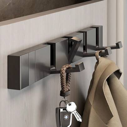 1pc Heavy Duty Folding Wall Hook Organizer - Durable & Space-Saving - Multipurpose Coat, Towel, Key & Cloth Holder - Easy Mount For Bathroom, Back Door & Closet Use,His Comments, Hanging His Bag, Hangers, Interests, Relationships, Wall Shelves, Wall Hangers, Adhesives, Door Hooks, Wall Stickers, Comments Bathroom Accessories Bathroom Tools