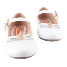 Zapatos Para Niña De Moda Para Fiestas Primera Comunión Bautizo Bodas Confirmación Flats Elegantes 807-b - Blanco - Ver 4