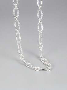 Collar hip-hop punk para mujeres, estilo coreano Collar letra de besos y labios de plata esterlina S925, Cadena de clavícula versátil para hombres y mujeres