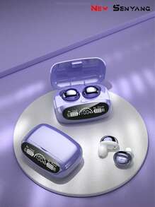 New Senyang True Wireless Gaming Fashion In-Ear Headset Couples Earbuds Video Earplug TWS HIFI Dolby Bass Stereo HD Calling Stereo Earphones For Android Compatible With Iphone Smart Cellphone Music Earpieces Headphones - Mauve Purple - View 2