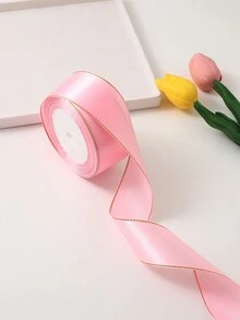 (1捲) DIY玫瑰花造型緞帶，適用於裝飾蛋糕、禮品、包裝、婚禮、派對、手工製作蝴蝶結，具金邊緣 - 1卷金邊 - 查看 27