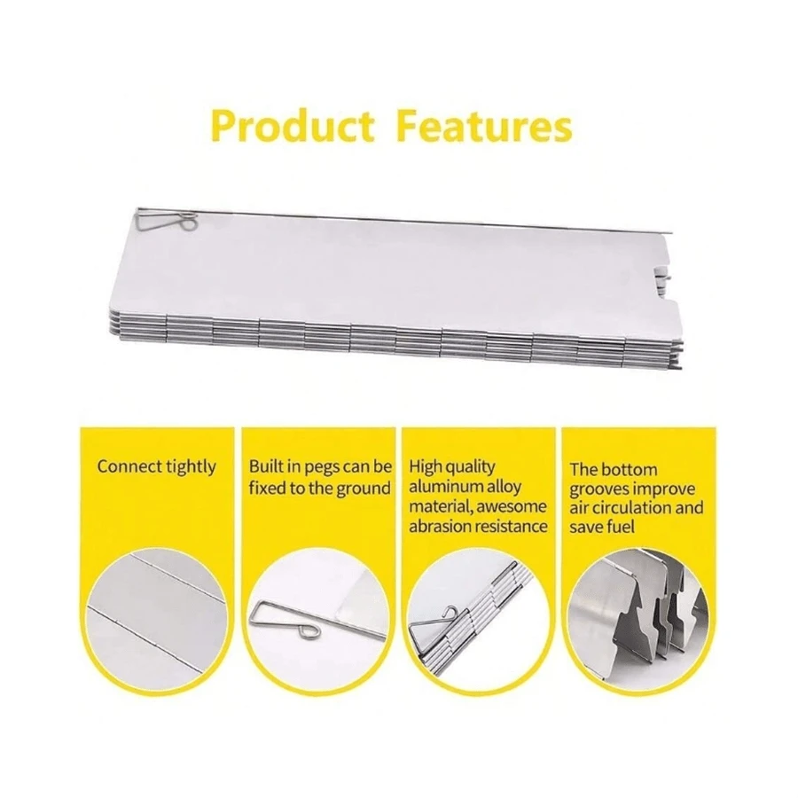 Lightweight 10Piece Windshield For Camping Stoves And Butane Stoves