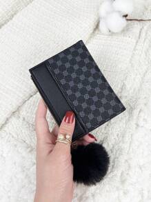 Hairball Wallet Detail Fold Over Pocket Wallet Small Bifold Slim Women Wallet Lightweight Portable Credit Card Key Case Short Wallet Cute Modern Fashion For Birthday Gift Christmas Anniversary Women Girls Lady Business For Anniversary For Christmas On Valentine Day For Birthday Gift For Couple For Girls For Lady For Female Bag School Supplies For School Dorm Room & Back To School For Women Wallet Purse Wallet Small Wallet