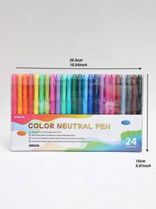 24pcs Colored Gel Pens For Note Taking, Gel Pens Colored Ink Quick Dry & No Smear, Retractable Cute Pen Fine Point 0.5mm For Journaling, Aesthetic Gel Ink Pen Smooth Writing Stationery Back To School - Multicolor - View 6