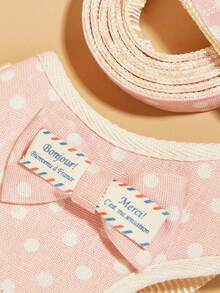 1 pieza Arnés para mascotas con patrón de lunares con 1 pieza correa para perro para exterior - Gris - Ver 9