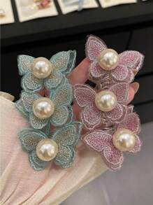 1 Pc Summer Butterfly Orchid Spiral Hair Tie, Perfect For Beach Vacation And Party, Sweet And Elegant Hair Accessory Pink Accessories Ponytail Holders Hair Elastics Hair Rubber Bands Scrunchies Hair Rope Elastic Hair Tie, Hair Bobbles