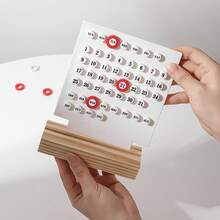1 pieza Calendario de escritorio creativo en forma de tarjeta, calendario mensual extraíble con base de madera para recámara, hecho a mano, DIY, oficina, escritorio en casa, decoración - Multicolor - Ver 1