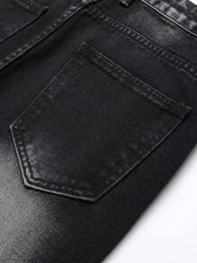 Jeans skinny diritti neri slavati e strappati stile europeo e americano per uomo