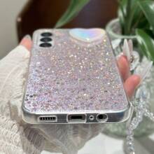 1 chiếc ốp lưng điện thoại màu hồng sao lấp lánh, bóng bẩy dành cho nữ, dùng cho điện thoại Apple & Android, phiên bản quốc tế, không phải phiên bản nội địa. - Hồng - Xem 2