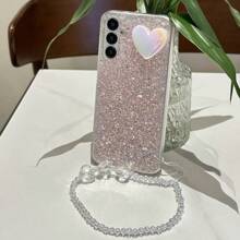 1 chiếc ốp lưng điện thoại màu hồng sao lấp lánh, bóng bẩy dành cho nữ, dùng cho điện thoại Apple & Android, phiên bản quốc tế, không phải phiên bản nội địa. - Hồng - Xem 3