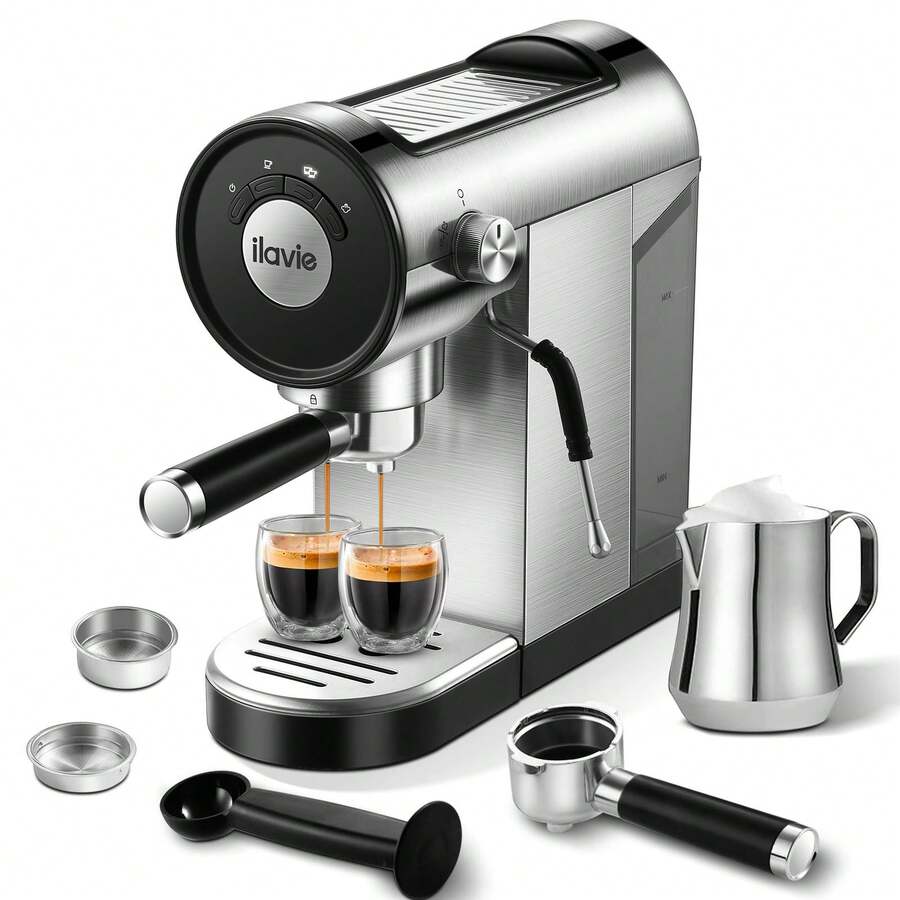 20 Bar Espresso Machine With Steamer Semi-Automatic Espresso Machines With 30 Oz Removable Tank Latte Cappuccino Espresso Maker For Home Office Barista 1250W - 查看 1