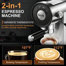 20 Bar Espresso Machine With Steamer Semi-Automatic Espresso Machines With 30 Oz Removable Tank Latte Cappuccino Espresso Maker For Home Office Barista 1250W - 查看 2