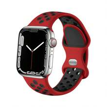 Sport Band kompatibel mit Apple Watch Band 38mm 40mm 41mm 45mm 46mm 44mm 42mm 49mm für Frauen Männer, weiches Silikon atmungsaktives Armband Ersatzband kompatibel mit Series Ultra 2 SE 11 10 9 8 7 6 5 4 3 2 1 - 38/40/41 mm - Übersicht 22