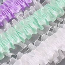 5m Double Layer Elastic Snow Yarn Pleated Lace Trim, 4cm Width, For DIY Hair Accessories, Cheerleading Fan Support Clothing, Cuffs And Supplies