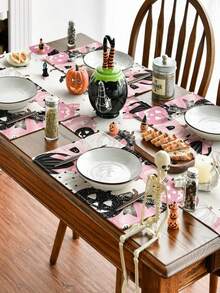 1pack Pink Lantern Halloween Placemats  Fall Pumpkin Table Mats For Party Kitchen Dining Decoration - Multicolor - View 5