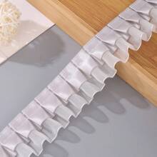 4cm Double Layered Pleated Polyester Sheer Organza Clothing Accessory Skirt Hem Sleeve Cuff DIY Dress Frame Lace Flower Edge