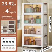 Foldable Storage Cabinet Can Be Used Without Installation. Extra Large Storage Box For Home Wardrobe. Home Storage Cabinet. - trắng - Xem 2