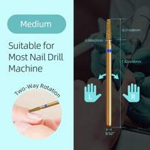 hytoos 角质层清洁钻头，钛合金俄罗斯美甲钻头，专业指甲下角质层死皮清洁器 - 金色 - 查看 11