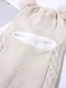 1件套婴儿冬季保暖帽，适合男宝宝和女宝宝 - 米色 - 查看 4